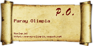 Paray Olimpia névjegykártya
